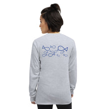 Load image into Gallery viewer, COMME des POISSONS Unisex Long Sleeve Shirt (Royal Blue Print)
