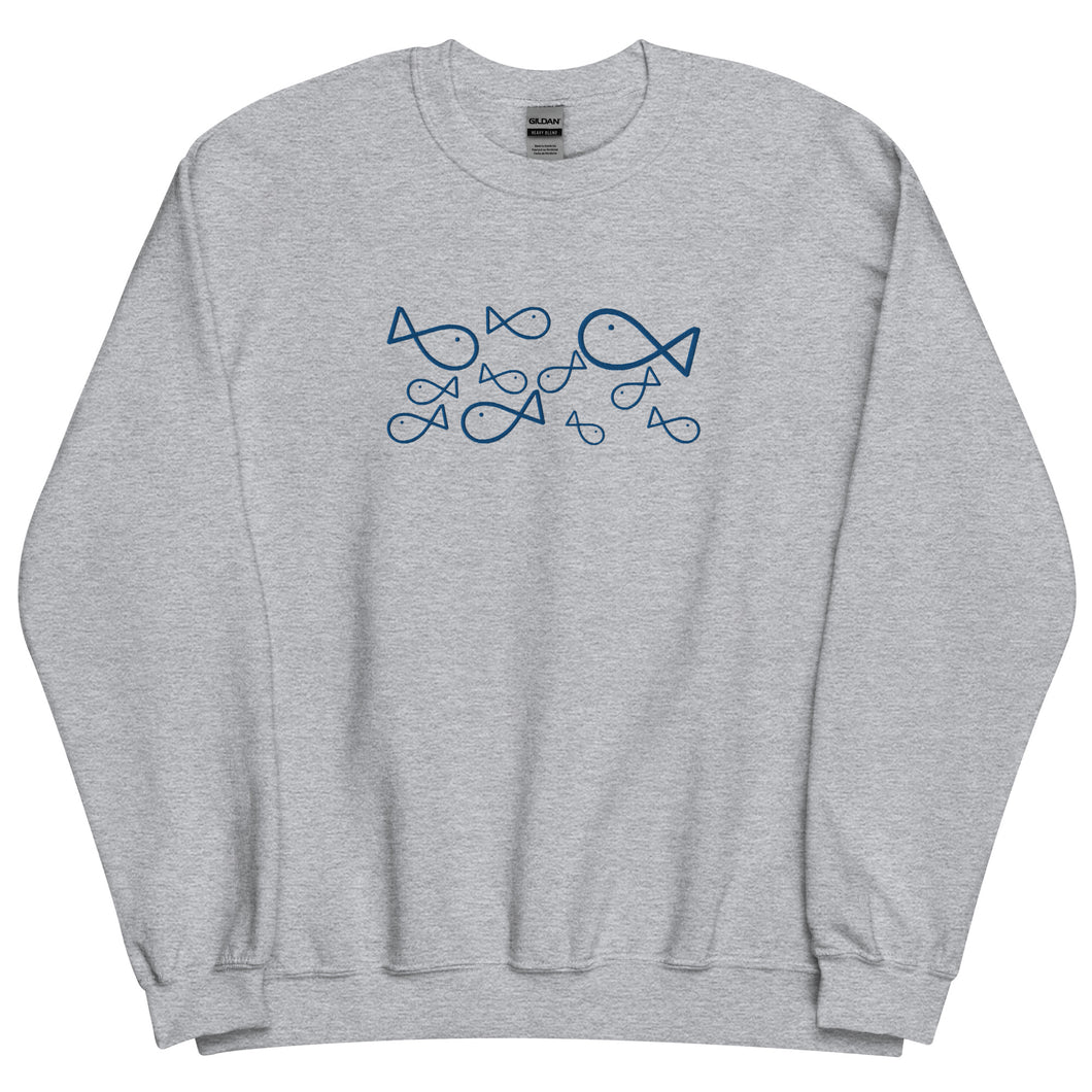 COMME des POISSONS Unisex Sweatshirt (Royal Blue embroidery)