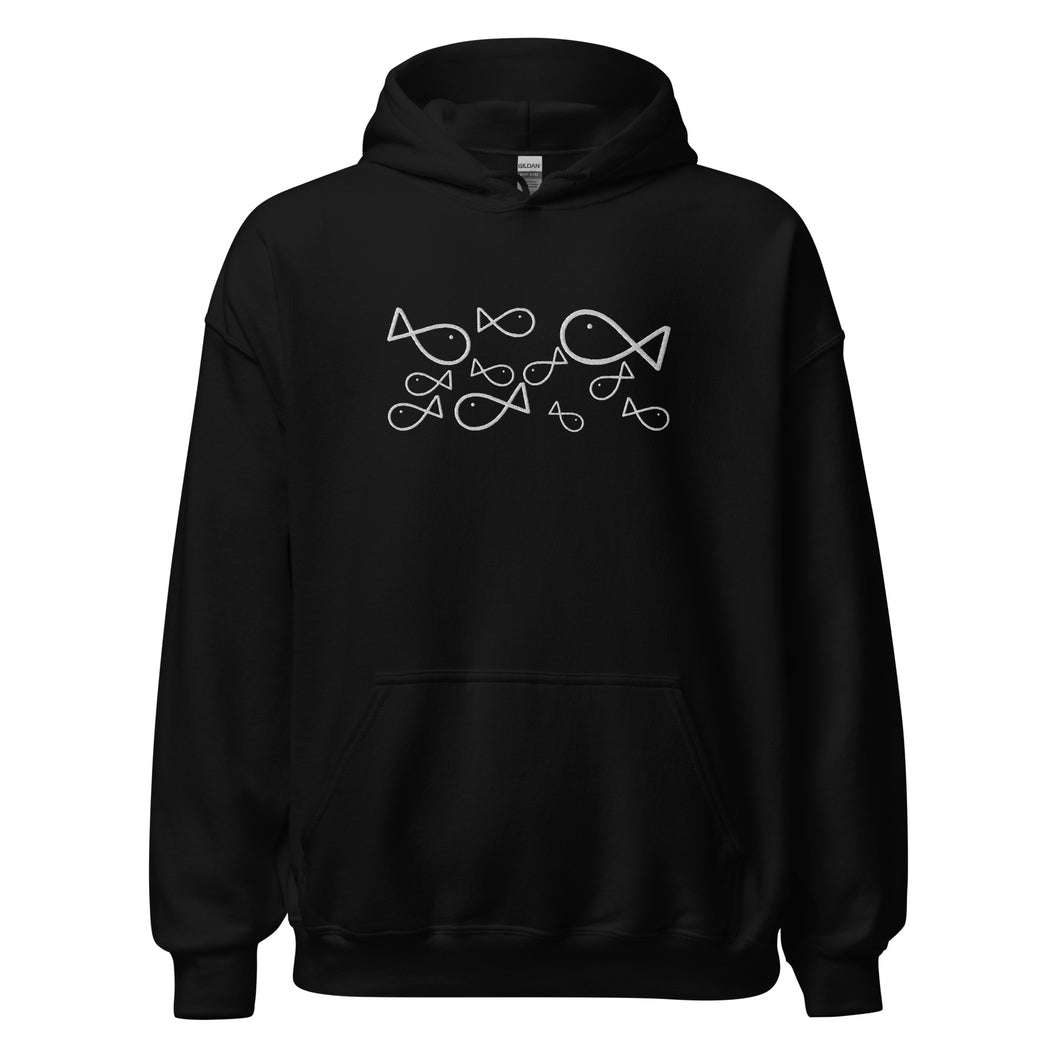 COMME des POISSONS Unisex Hoodie (White Embroidery)