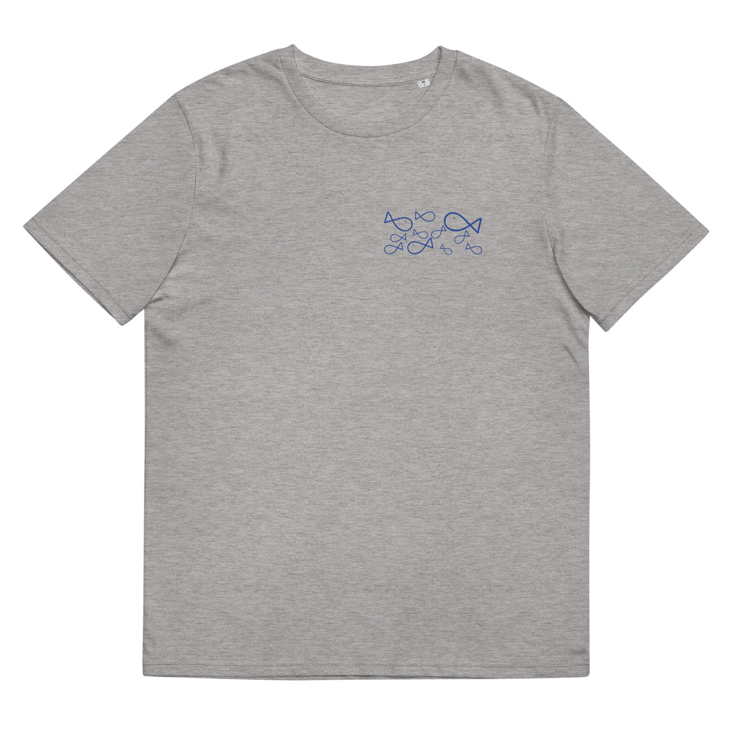 COMME des POISSONS Unisex organic cotton t-shirt (Royal Blue Print)
