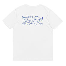 Load image into Gallery viewer, COMME des POISSONS Unisex organic cotton t-shirt (Royal Blue Print)
