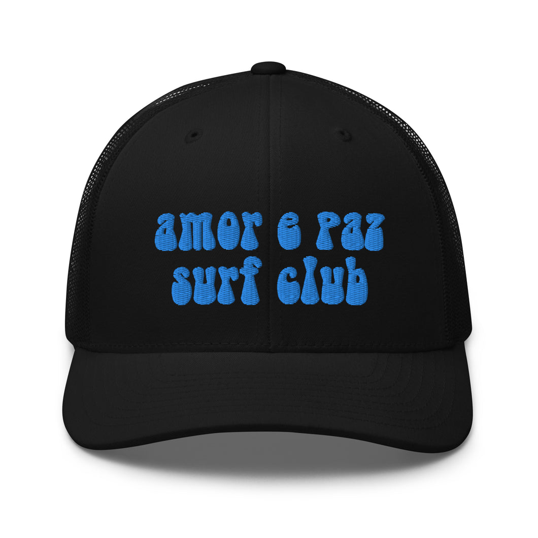 NEON BLUE SURF CLUB TRUCKER HAT